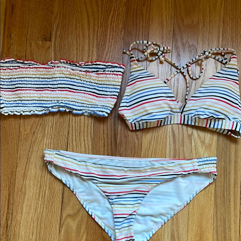 Billabong Striped Bikini Set